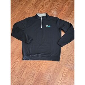 Peter Millar Mens Black RSM Golf Quarter Zip Pullover Long Sleeve Shirt Size L